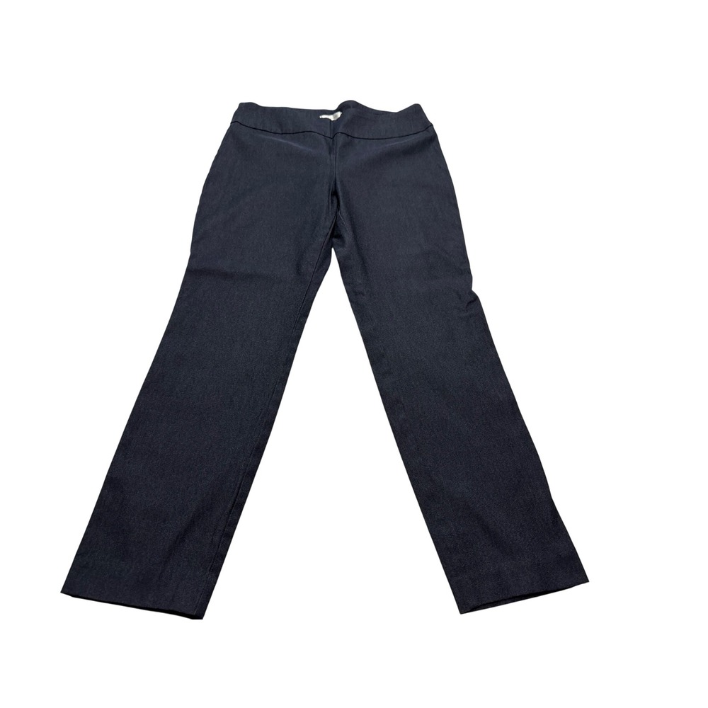 Van Heusen Women's Navy Blue Stretch Pull On Dress Pants Size 12 Straight Leg